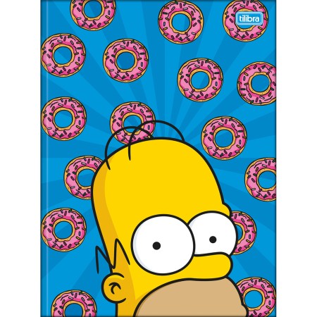Caderno Brochura Capa Dura Universitário Simpsons 80 Folhas