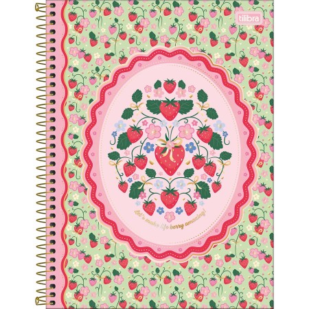 Caderno Espiral Capa Dura Universitário 1 Matéria Be Berry! 80 Folhas