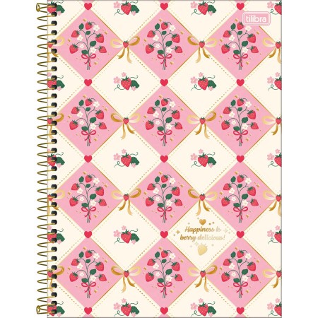 Caderno Espiral Capa Dura Universitário 1 Matéria Be Berry! 80 Folhas