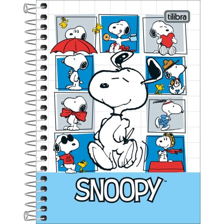 Caderneta Espiral Capa Dura 1/8 Snoopy 80 Folhas