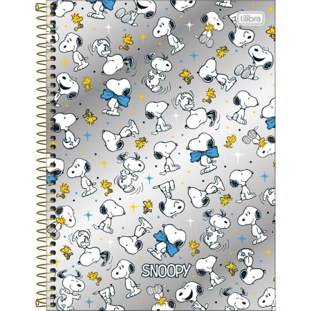 Caderno Espiral Capa Dura Universitário 1 Matéria Snoopy Core 80 Folhas