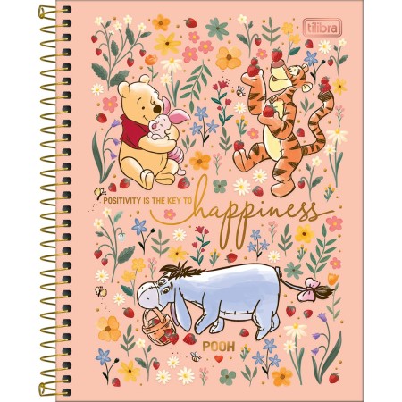Caderno Espiral Capa Dura - 1 Matéria (Pooh)