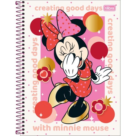 Caderno Espiral Capa Dura Universitário Connect 1 Matéria Minnie 80 Folhas