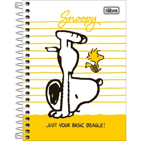 Caderneta Espiral Capa Dura 1/8 Snoopy 80 Folhas
