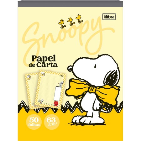 Caderno Colado Papel de Carta Snoopy 50 Folhas