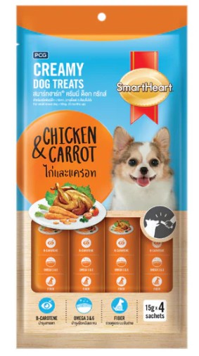 Smartheart creamy dog treats chicken&carrot 60g