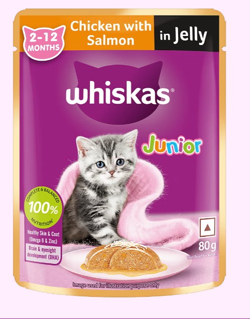 Whiskas Junior Chicken with Salmon in Jelly (80g)
