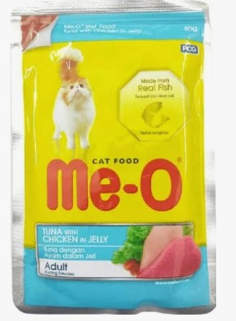 ME-O CAT FOOD TUNA WITH CHICKEN IN JELLY 80G