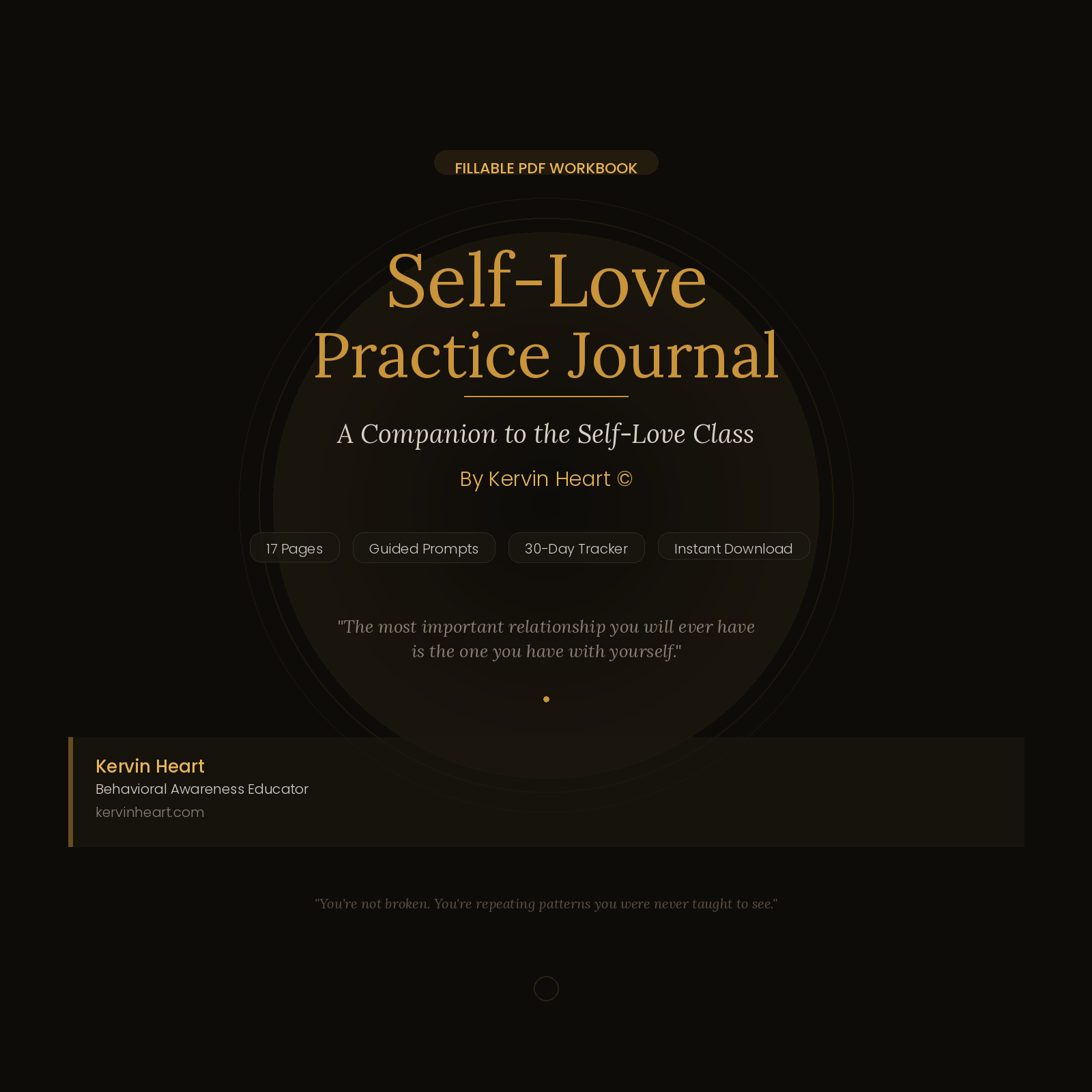 Self-Love Practice Journal — A Fillable PDF Guided Workbook for Self-Worth, Inner Healing & Daily Reflection