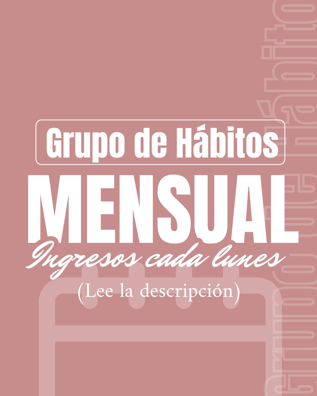 PLAN GRUPO DE HABITOS MENSUAL INGRESOS CADA LUNES: