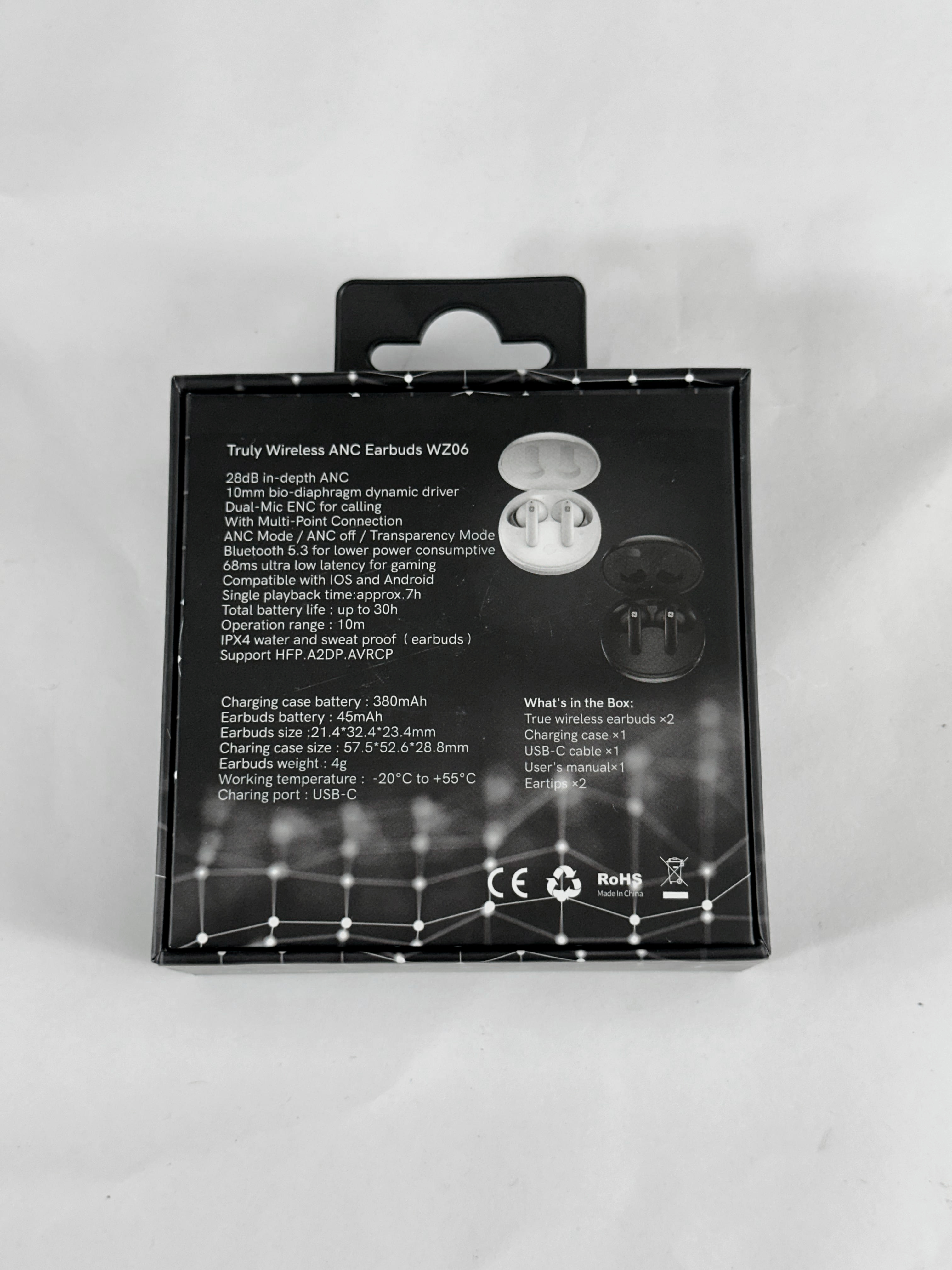 Fone TWS Wearzone WZ06: Cancelamento de Ruído ANC, Conexão Multi-ponto e Som Estéreo Hi-Fi