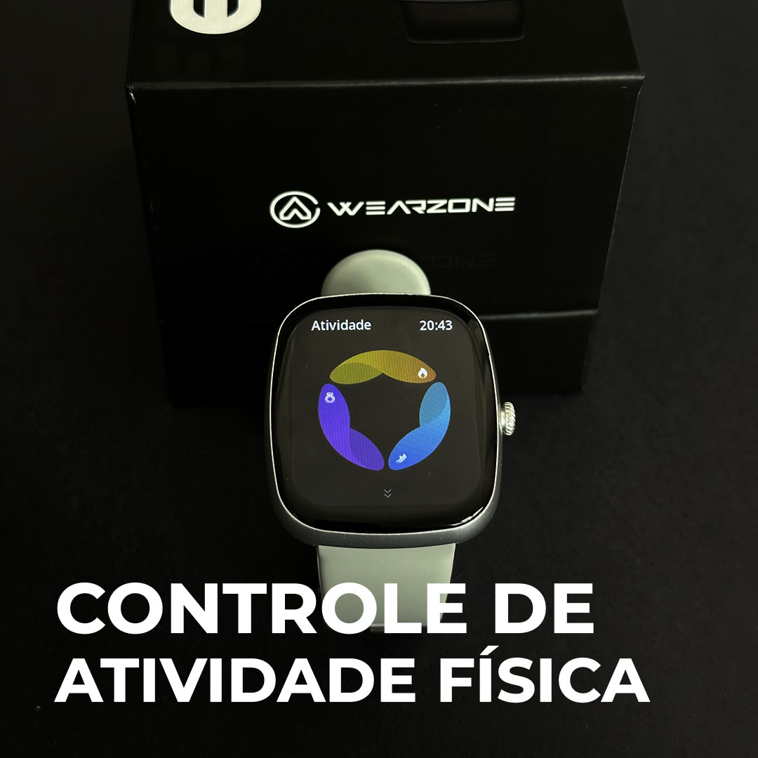Smartwatch Wearzone Easy: Design Exclusivo, Bateria de Longa Duração e Resistência 1ATM