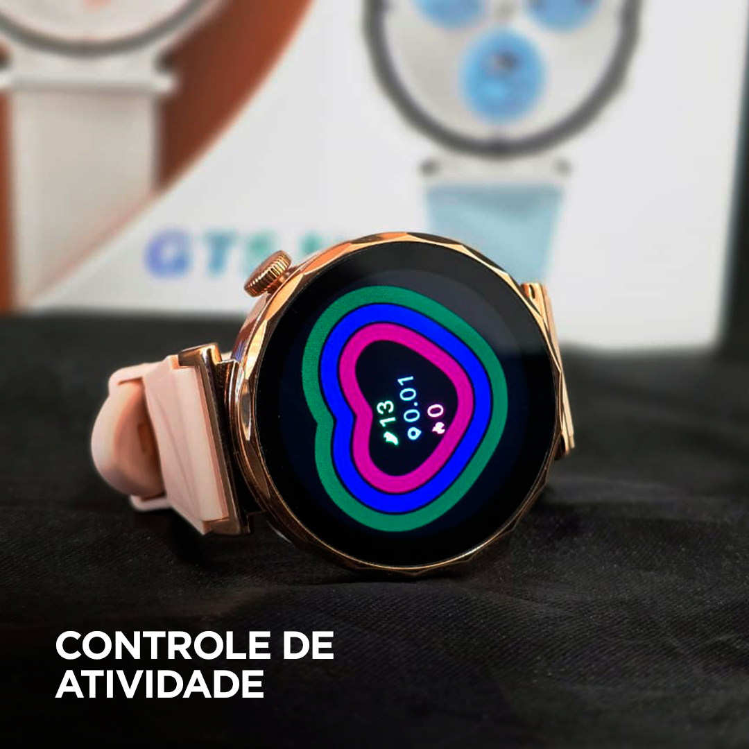 Smartwatch GT5 MINI: Inteligência Artificial Chat GPT, Ilha Dinâmica e NFC para Fechaduras