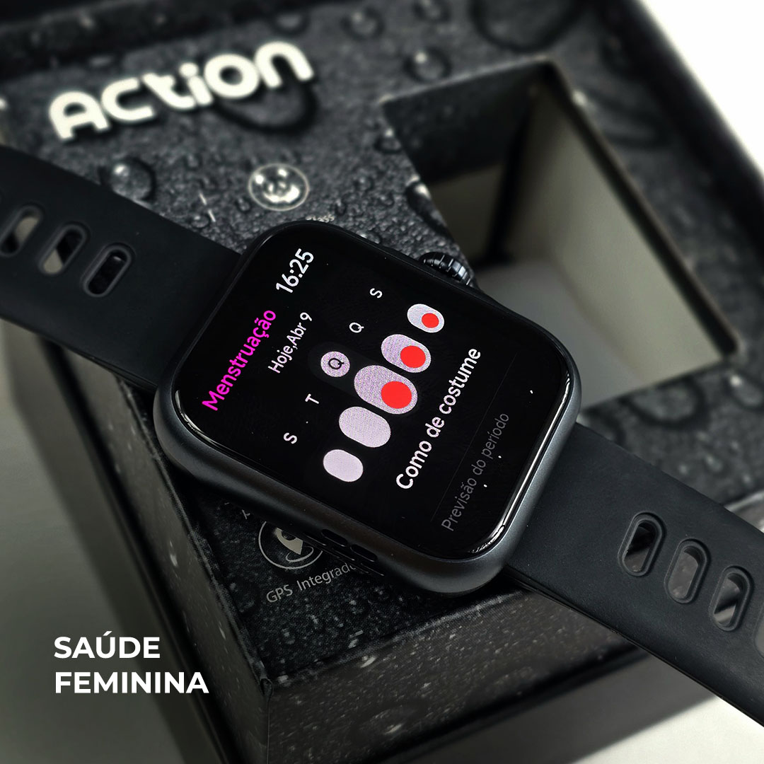 Smartwatch Wearzone Action: GPS Integrado, Tela AMOLED e Performance Profissional (3ATM)