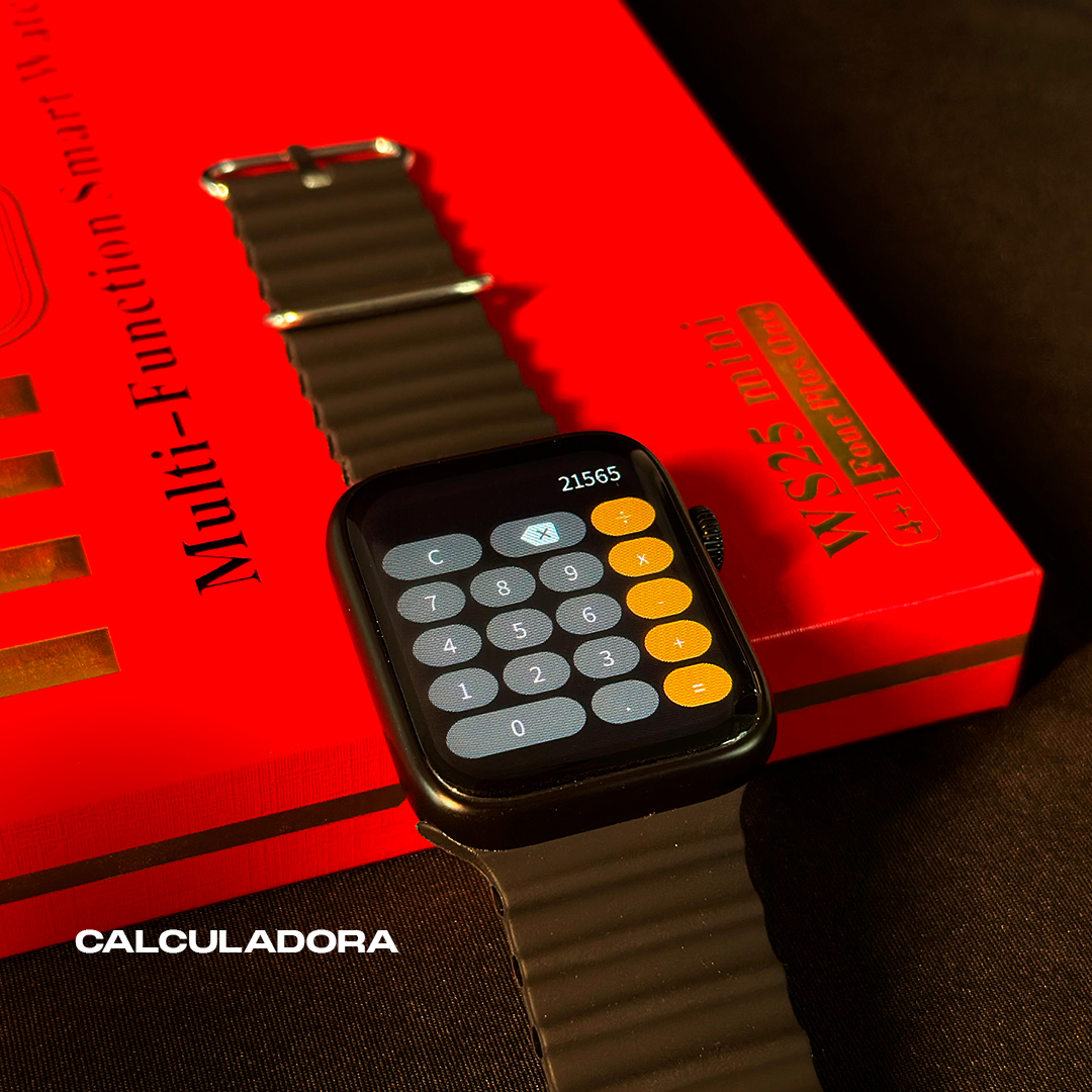 Smartwatch WS25 mini 42mm: Kit 4 Pulseiras, Tela Nível AMOLED e Tecnologia de Toque Duplo