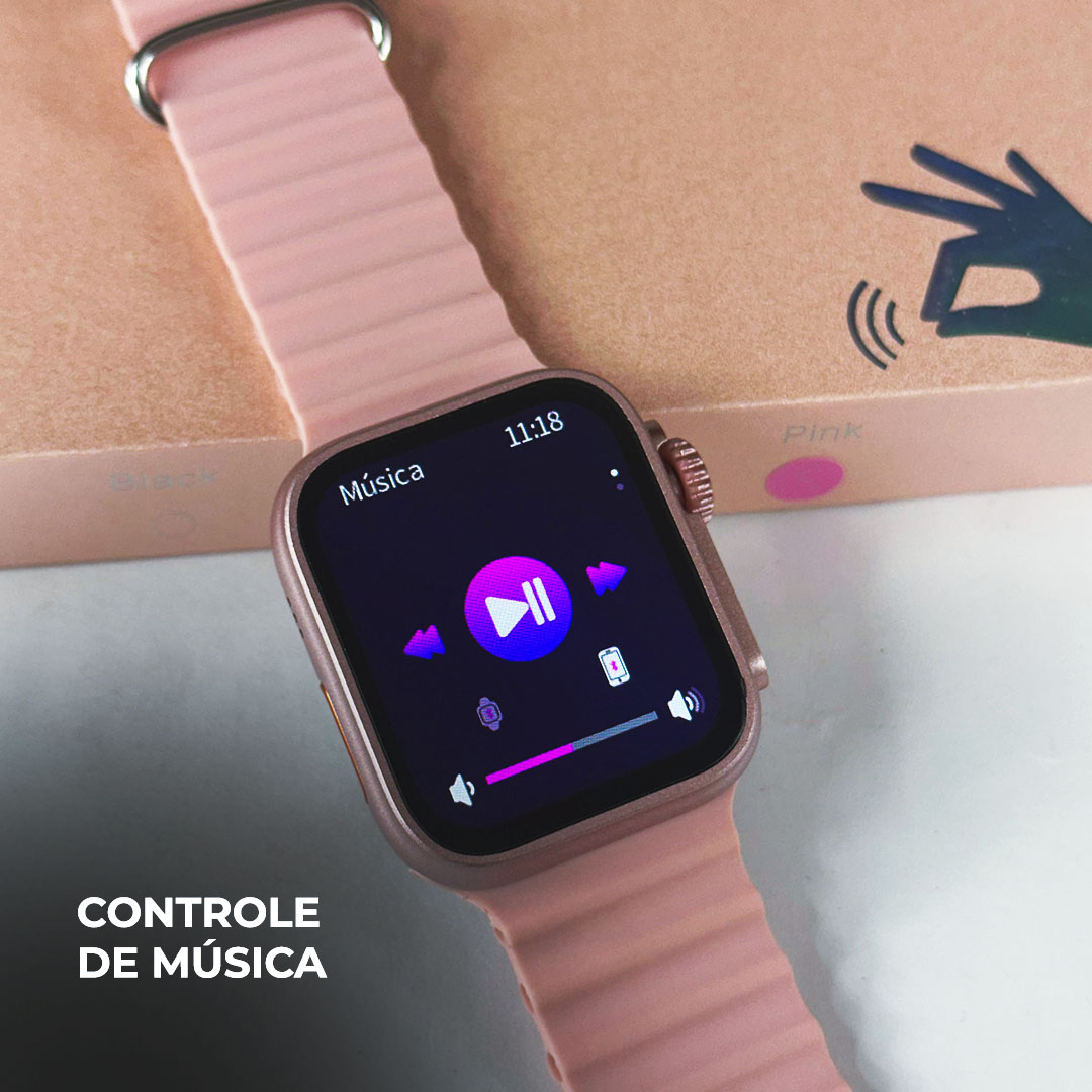 Smartwatch WS26 Ultra 2 mini 42mm: Design Ultra Compacto, Kit 4 Pulseiras e Tecnologia Dual Touch