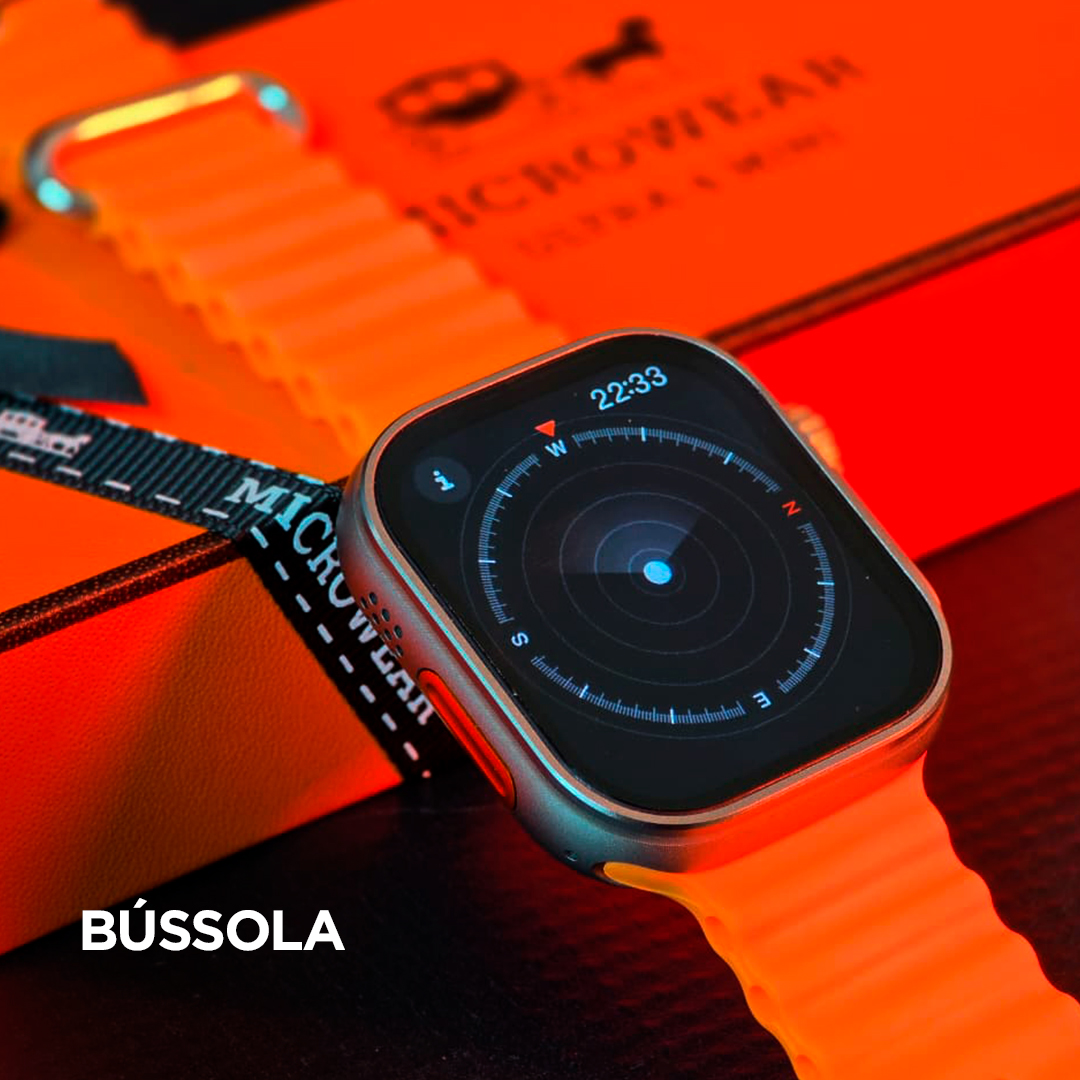 Smartwatch Ultra 4 Mini: Responde WhatsApp, Tela AMOLED e Assistente de Voz "Hey Michael"