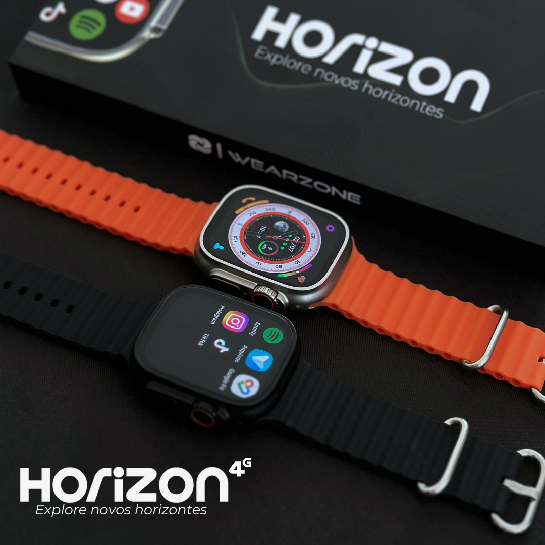 Smartwatch WearZone Horizon 4G: Celular de Pulso Android, 2GB RAM, 16GB de Memória e Wi-Fi + Kit 2 Pulseiras