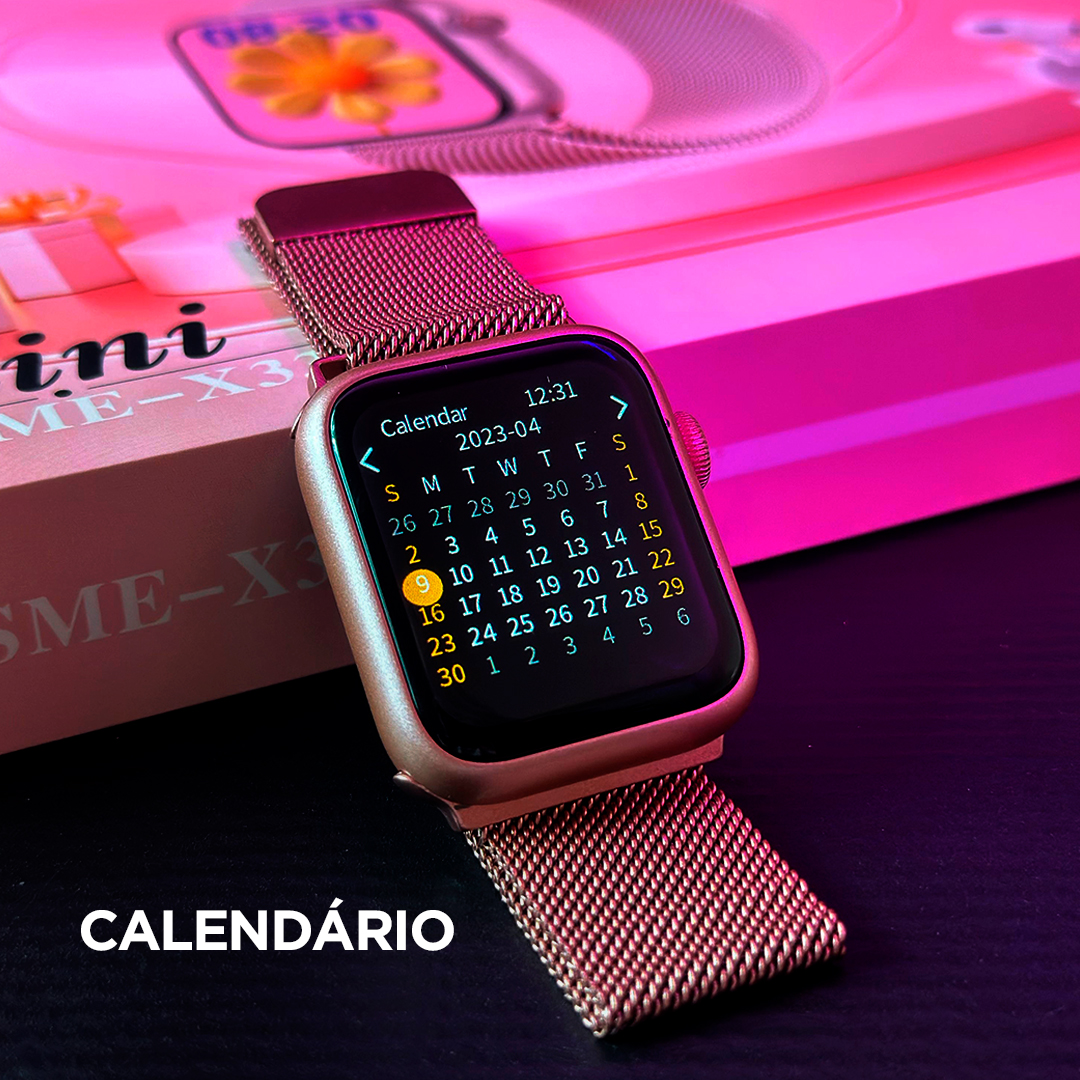 Combo Smartwatch X33 Mini 42mm: Kit 5 Pulseiras + Fone de Ouvido Bluetooth e Tecnologia Dual Touch