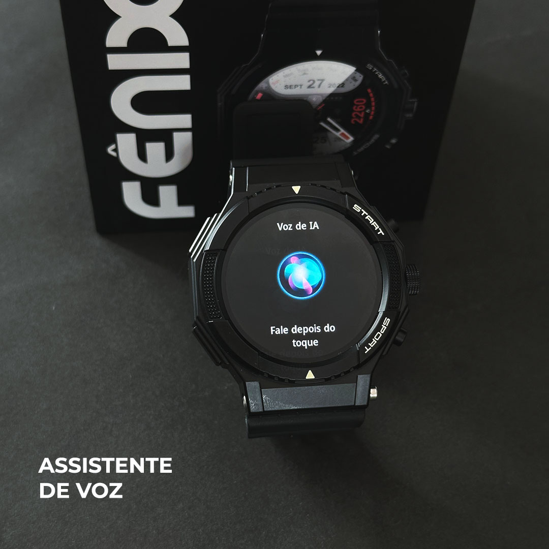 Smartwatch Wearzone Fênix: GPS Integrado com Tracking de Percurso, Design Robusto e Resistência 1ATM