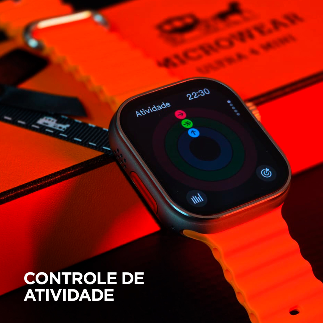 Smartwatch Ultra 4 Mini: Responde WhatsApp, Tela AMOLED e Assistente de Voz "Hey Michael"