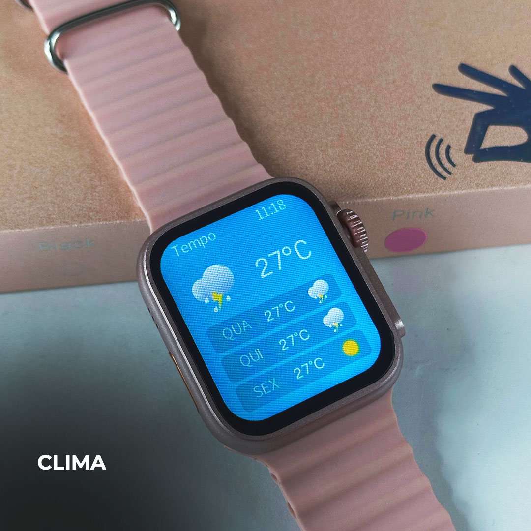 Smartwatch WS26 Ultra 2 mini 42mm: Design Ultra Compacto, Kit 4 Pulseiras e Tecnologia Dual Touch