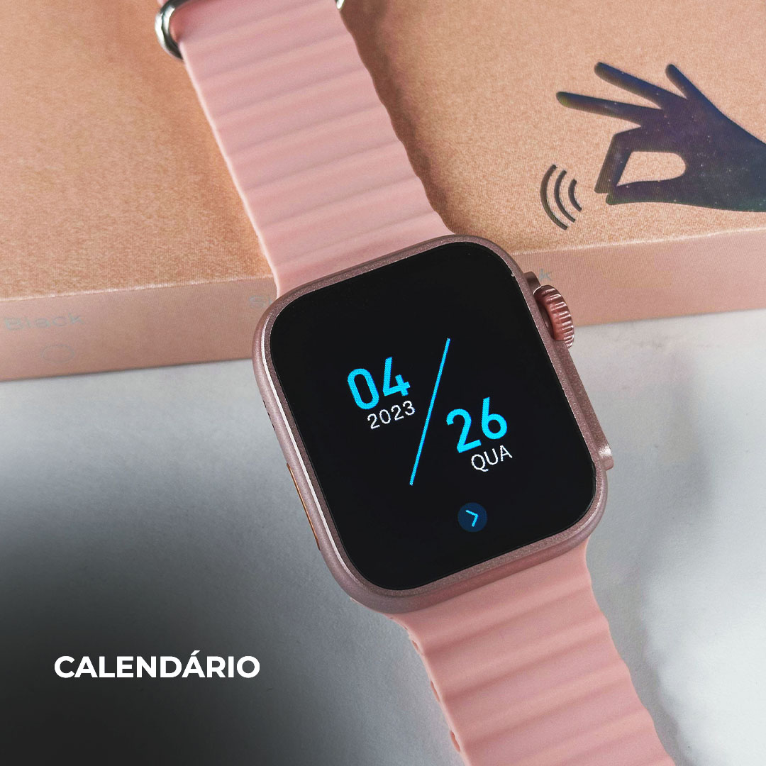 Smartwatch WS26 Ultra 2 mini 42mm: Design Ultra Compacto, Kit 4 Pulseiras e Tecnologia Dual Touch