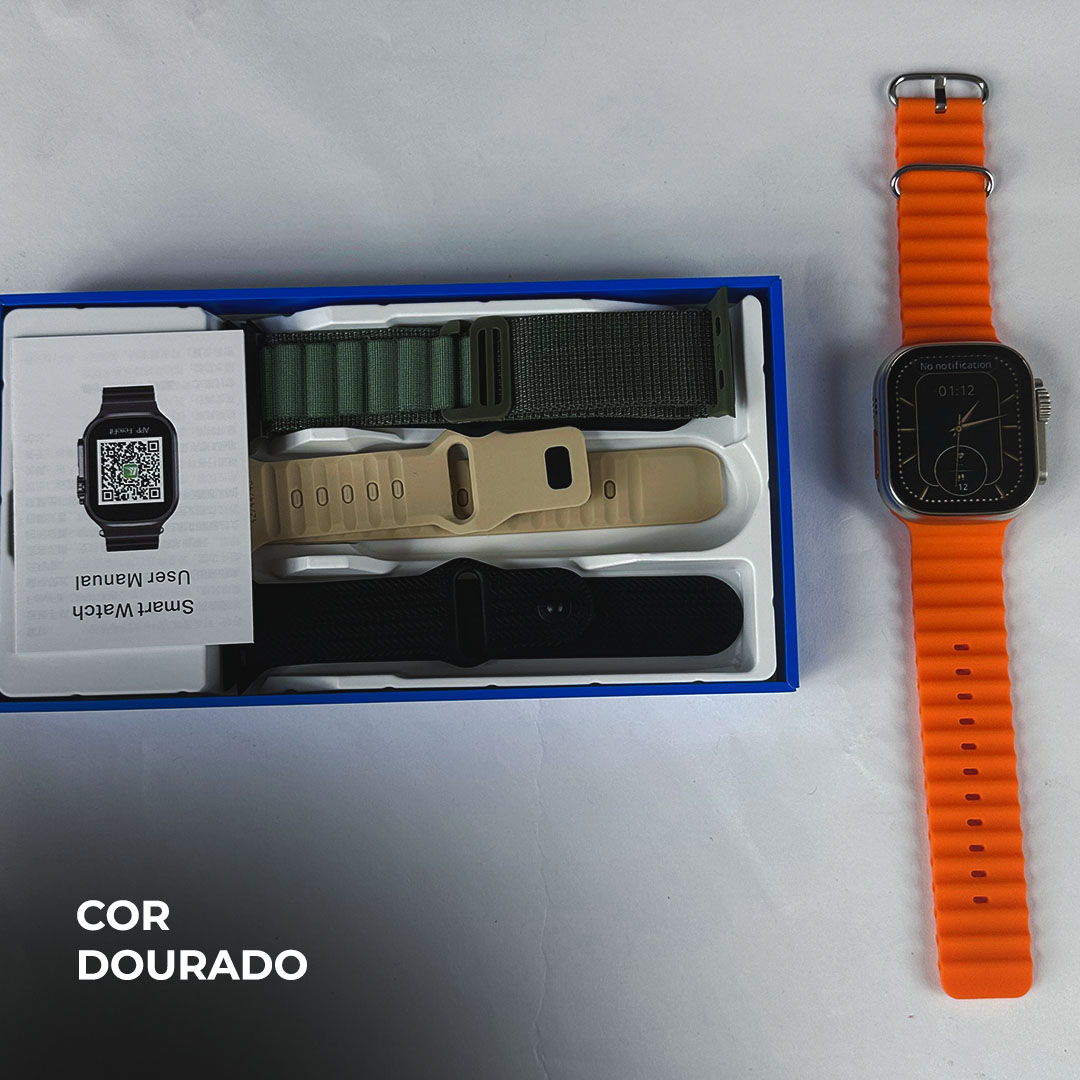 Smartwatch WS10-5 ULTRA 49mm: Kit 5 Pulseiras, Tecnologia de Toque Duplo e Tela Curva HD