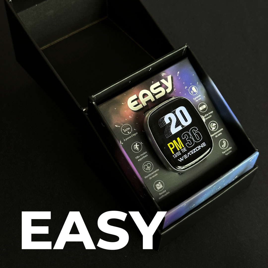 Smartwatch Wearzone Easy: Design Exclusivo, Bateria de Longa Duração e Resistência 1ATM