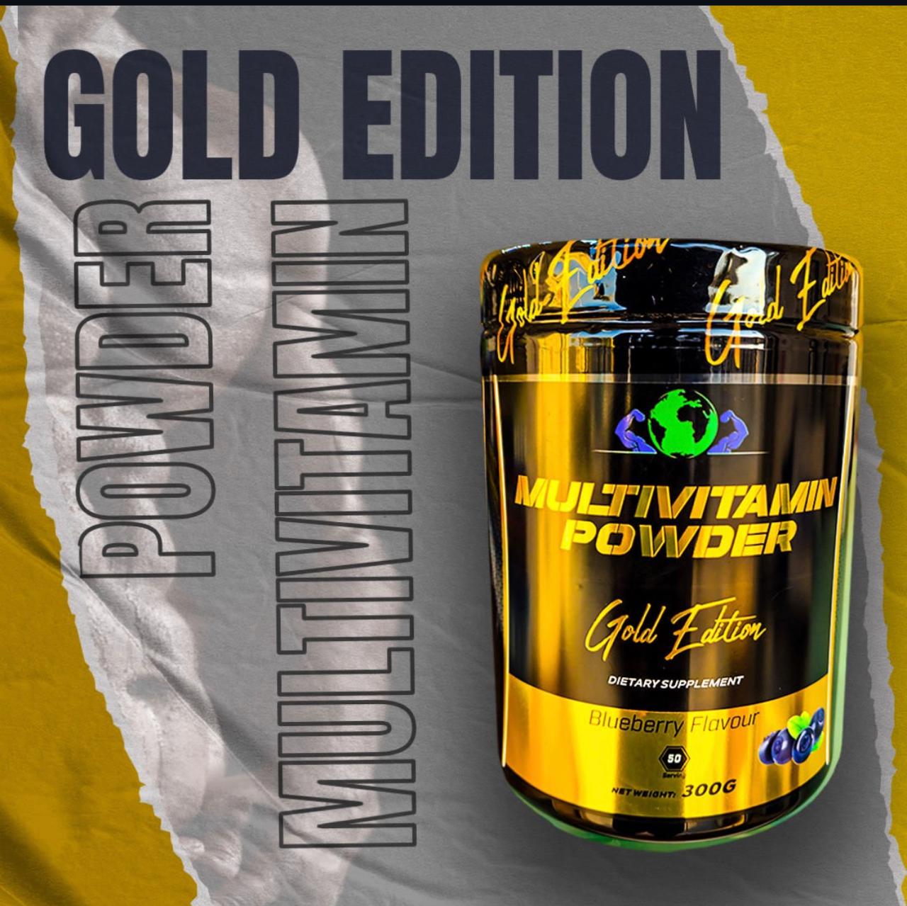 Gold Edition Dietary Supplement (Vitamins, Minerals, Bioflavonoids, Lycopene, Lutein, Q10) Blueberry Flavor 300g 50 Scoops
