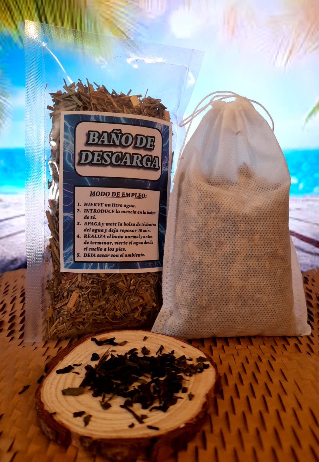 Baño de descarga herbal