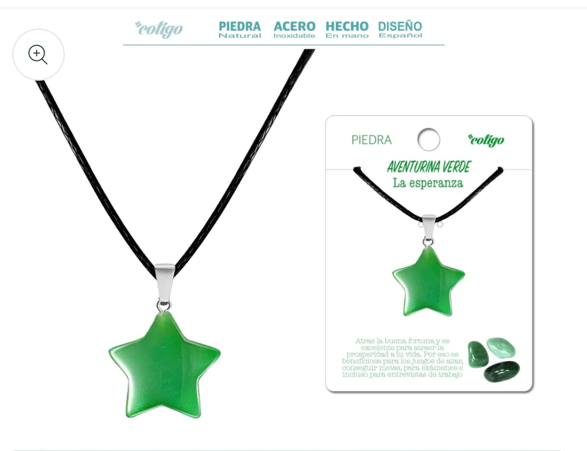 Colgante Estrella Aventurina Verde