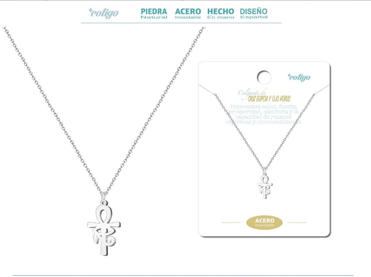 Collar Cruz Egipcia de Acero