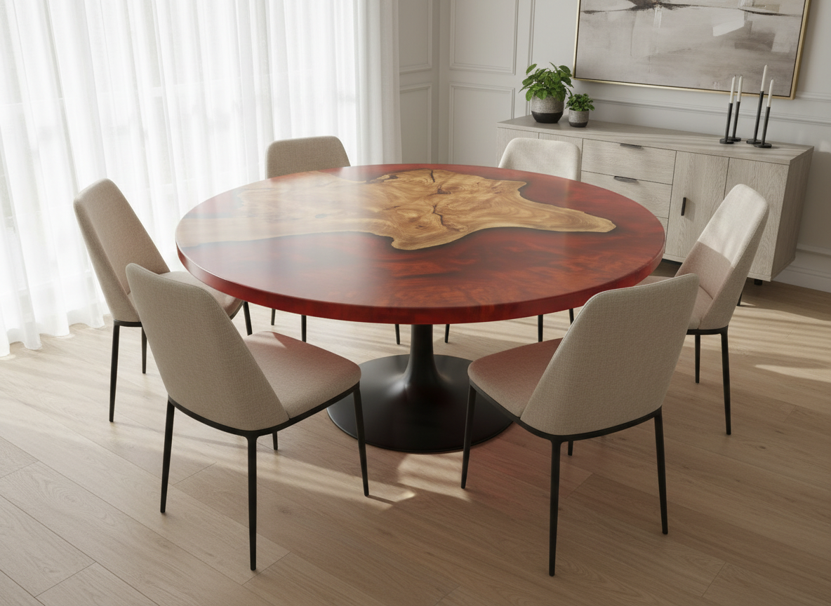 60" Modern Epoxy Dining Table