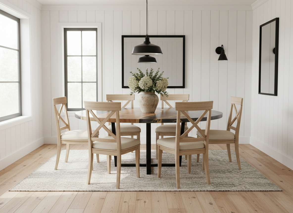 60" Modern Epoxy Dining Table