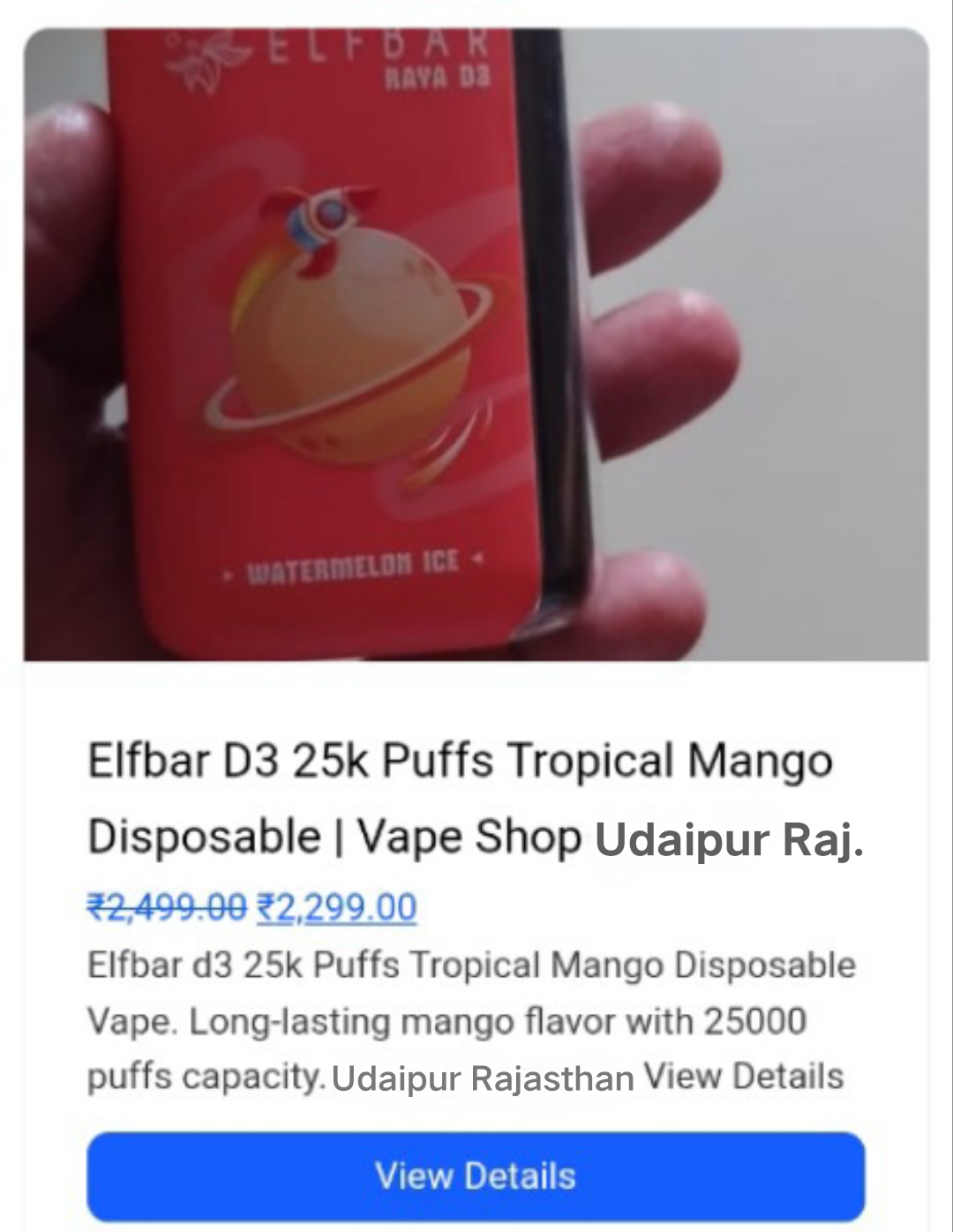 Elfbar D3 25k Puffs Disposable Vape
