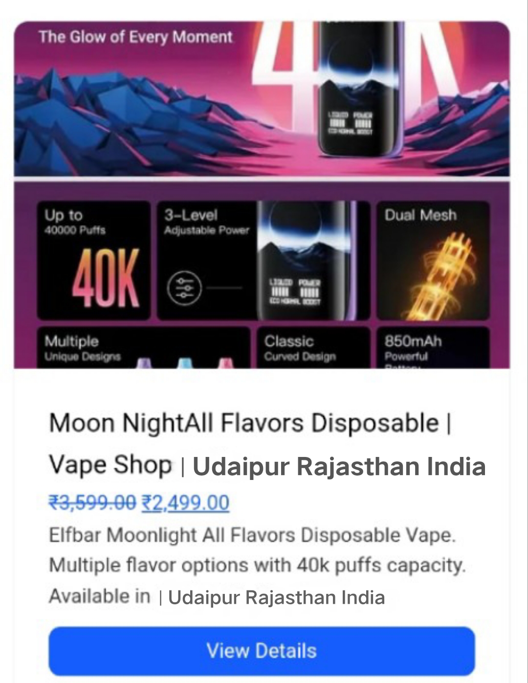 Elfbar Moonlight All Flavors Disposable Vape