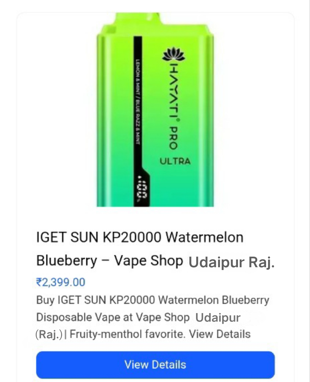 IGET SUN KP20000 Watermelon Blueberry Vape
