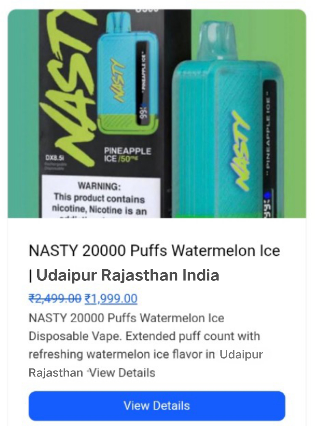 NASTY 20000 Puffs Watermelon Ice Vape