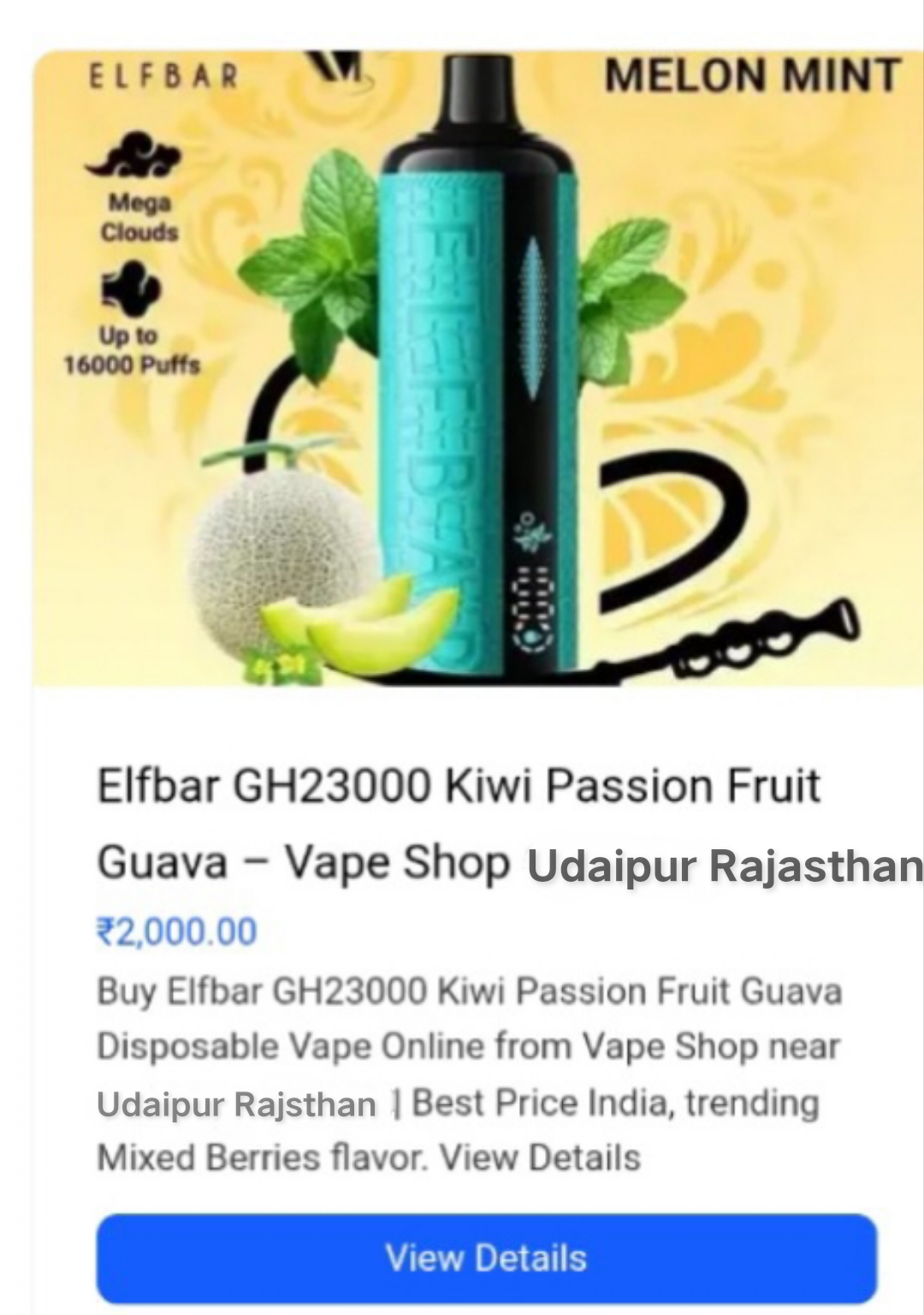 Elfbar GH23000 Kiwi Passion Fruit Guava Vape