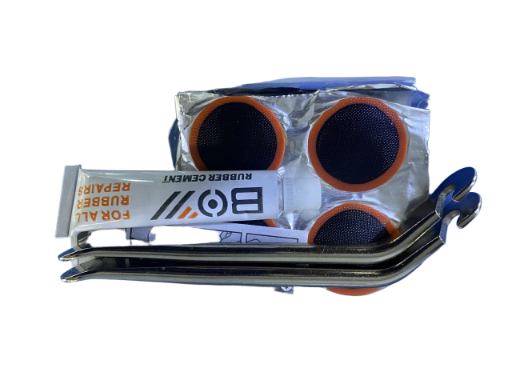 KID DE PARCHES ROCKBROS / 8 PARCHES / 2 PALETAS DE ACERO / PEGAMENTO / LIJA