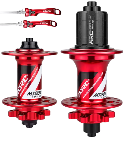 PAR DE MAZAS ARC / MT009 / 6 PERNOS / 32H / 135MM / 100MM / QR