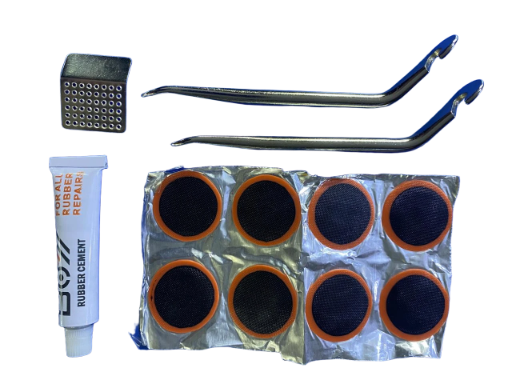 KID DE PARCHES ROCKBROS / 8 PARCHES / 2 PALETAS DE ACERO / PEGAMENTO / LIJA