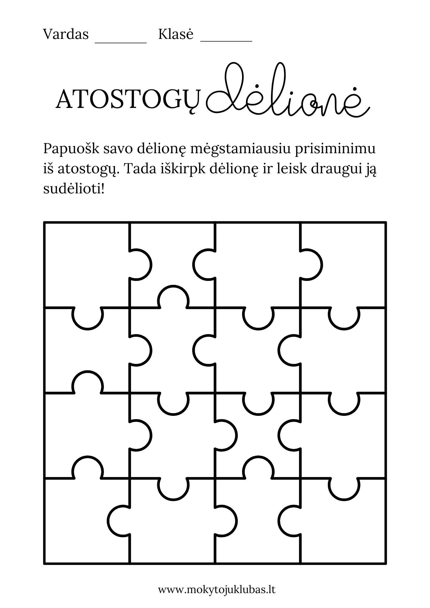 Atostogų dėlionė