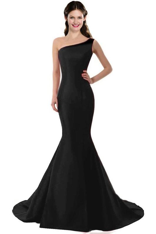 One-Shoulder Evening Gown