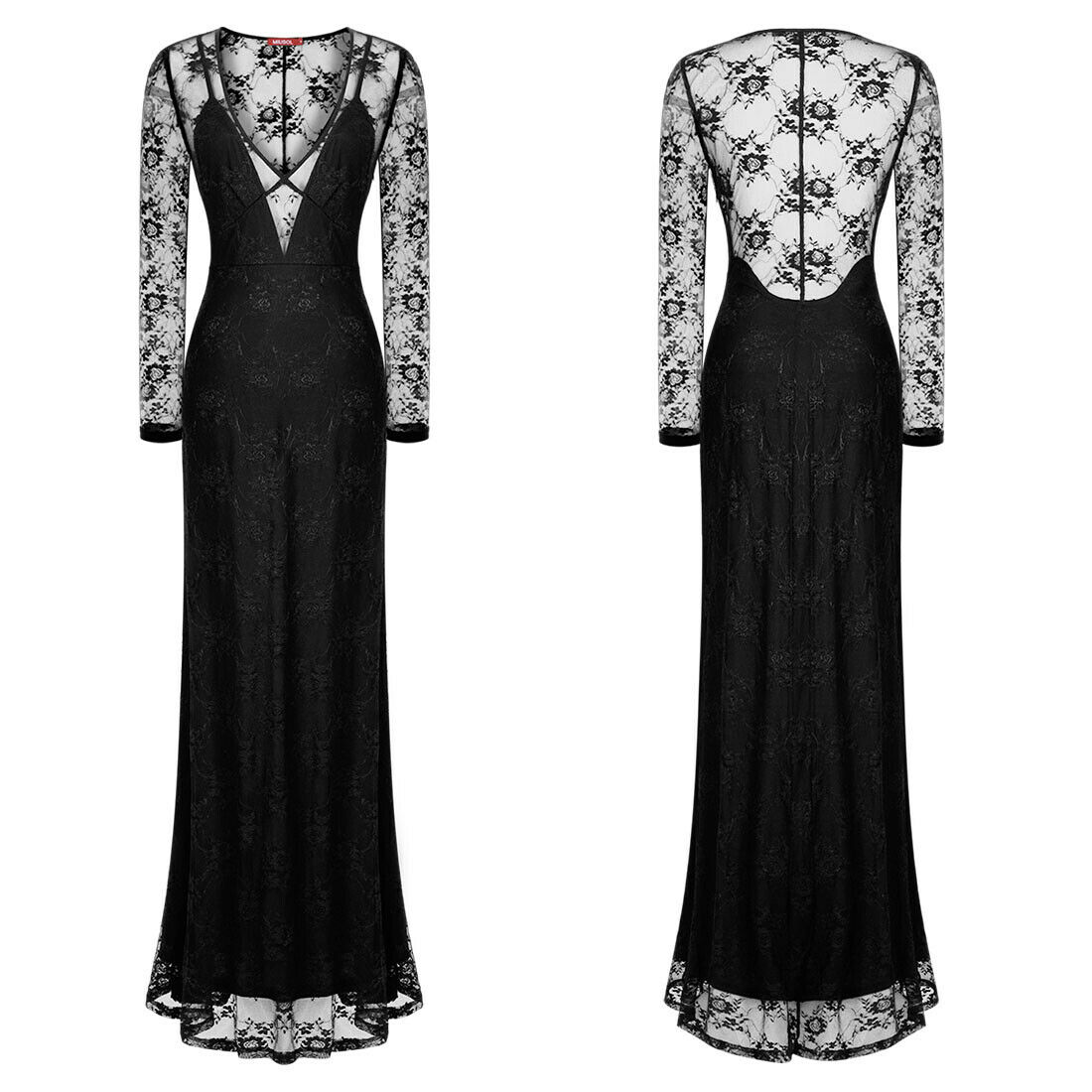 Black Lace Evening Gown