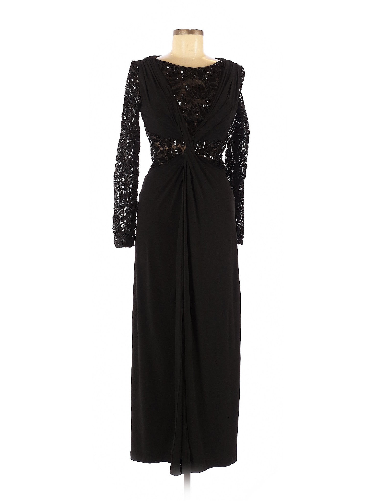 Black Sequined Evening Gown
