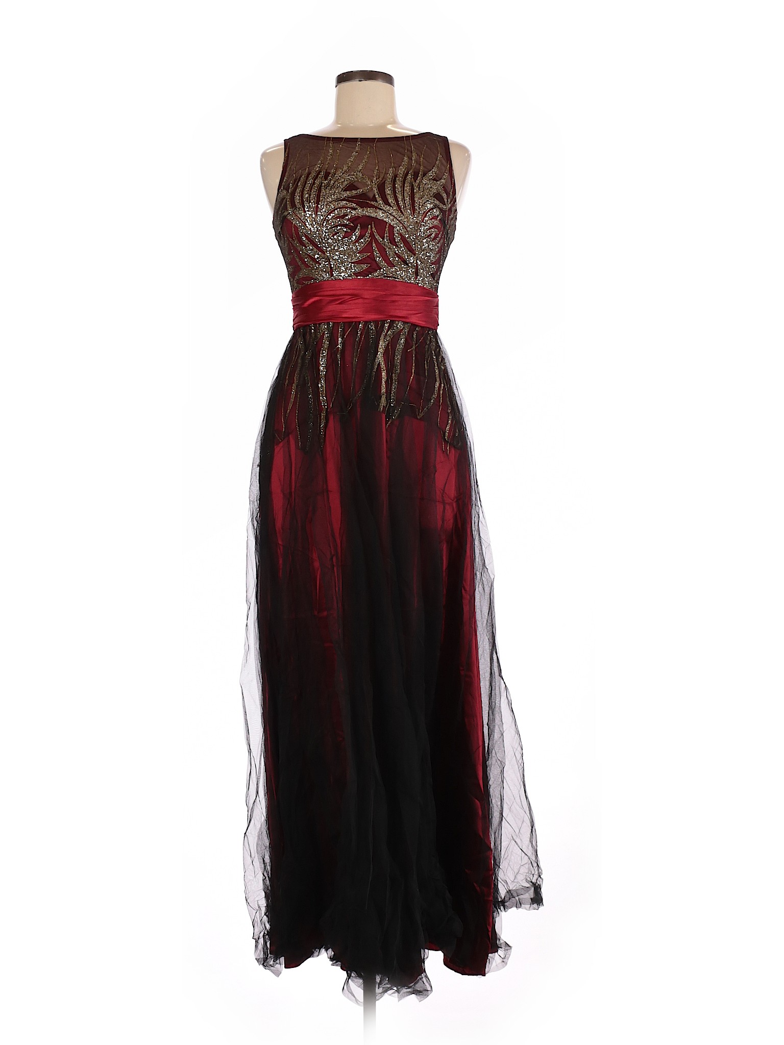 Red Black Evening Gown