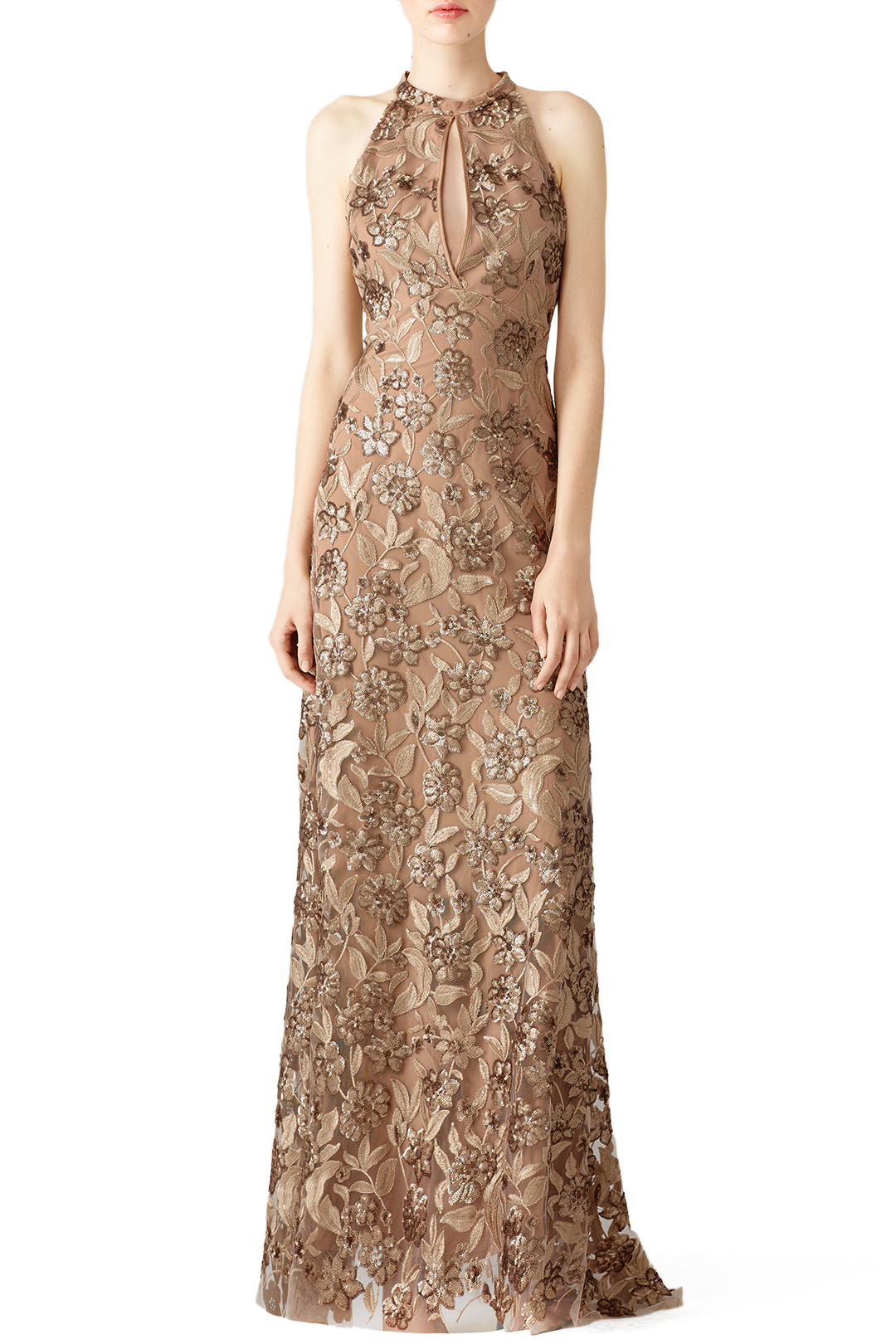 Embroidered Evening Gown
