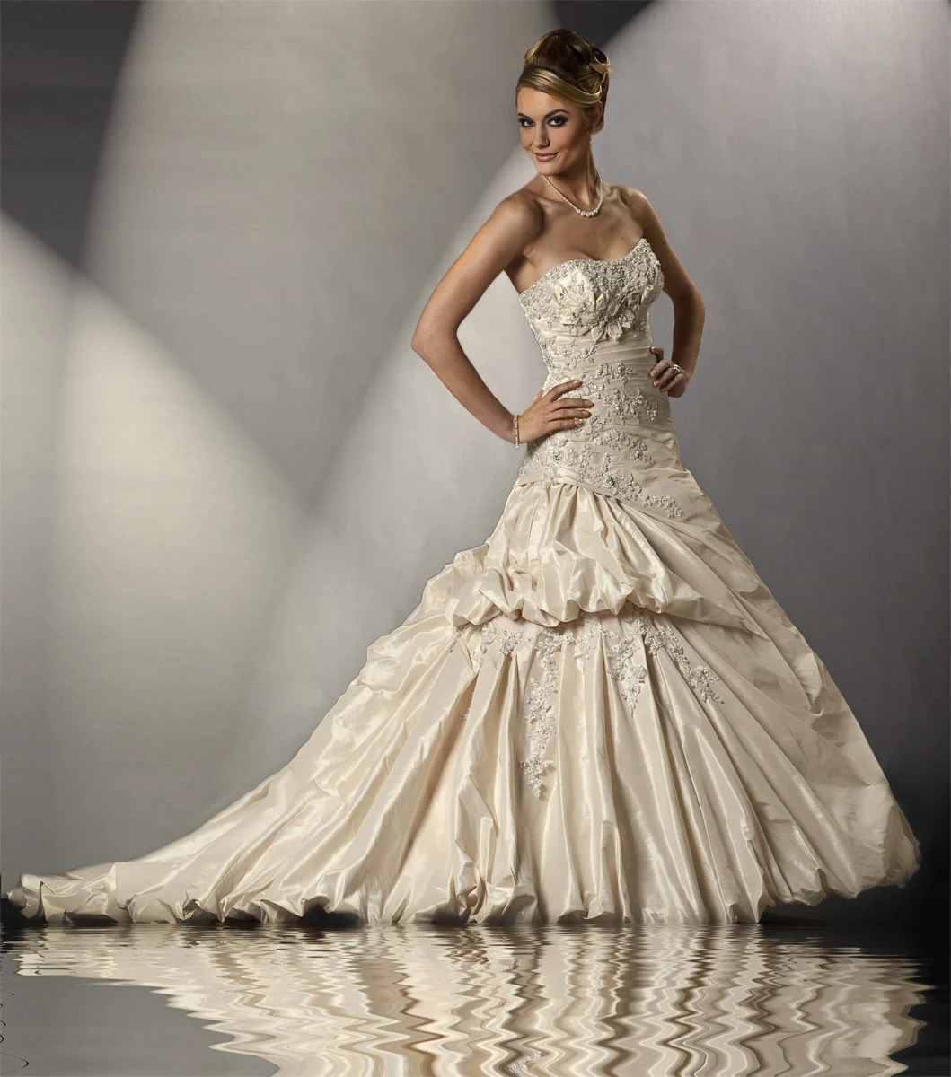 Satin Strapless Wedding Dress